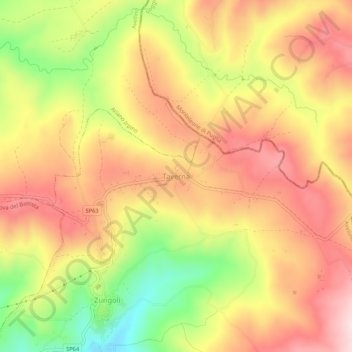 Taverna topographic map, elevation, terrain