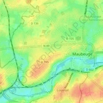 Faubourg Saint-Quentin topographic map, elevation, terrain