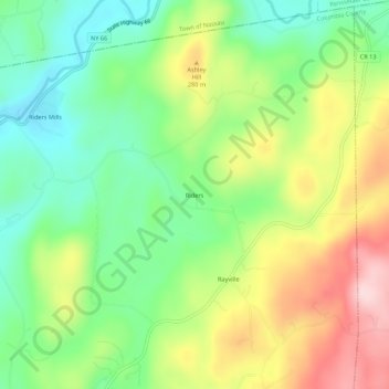 Riders topographic map, elevation, terrain