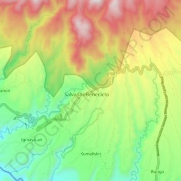Salvador Benedicto topographic map, elevation, terrain