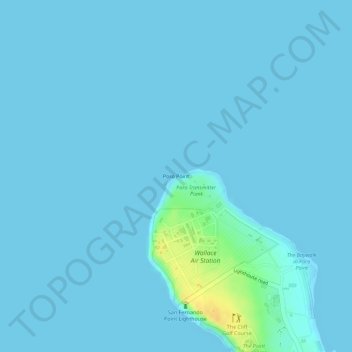 Poro Point topographic map, elevation, terrain