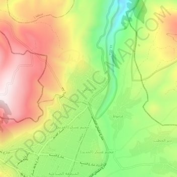 Al-Masakin topographic map, elevation, terrain