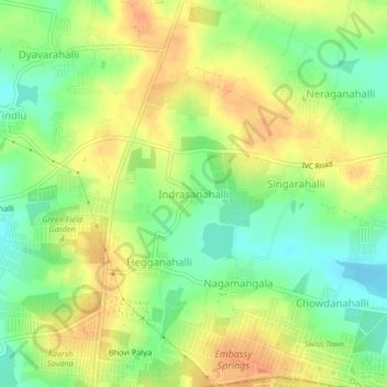 Indrasanahalli topographic map, elevation, terrain