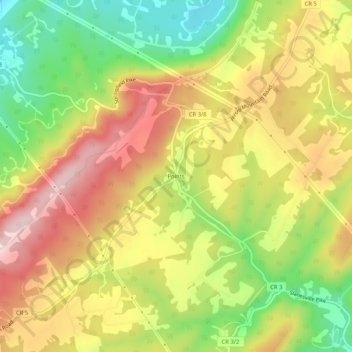 Points topographic map, elevation, terrain