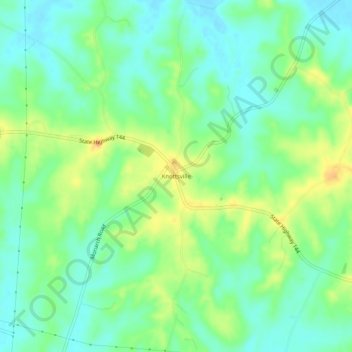 Knottsville topographic map, elevation, terrain