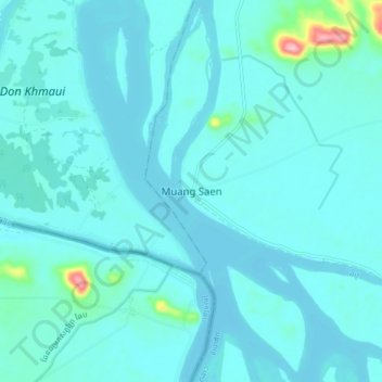 Muang Saen topographic map, elevation, terrain