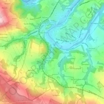 Banine topographic map, elevation, terrain