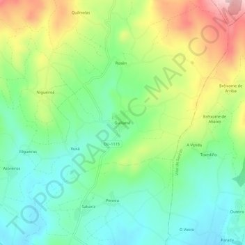 Guillamil topographic map, elevation, terrain