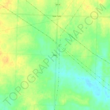 Piper topographic map, elevation, terrain