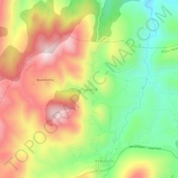 Revmatia topographic map, elevation, terrain
