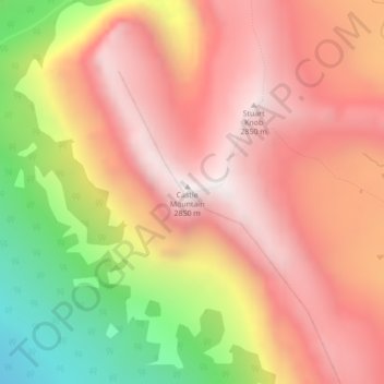 Castle Mountain topographic map, elevation, terrain