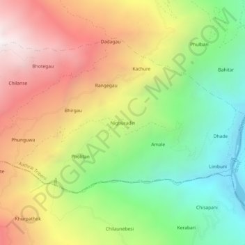 Nighuradin topographic map, elevation, terrain