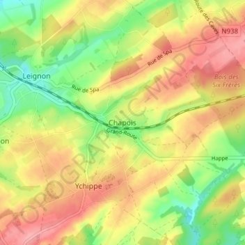 Chapois topographic map, elevation, terrain