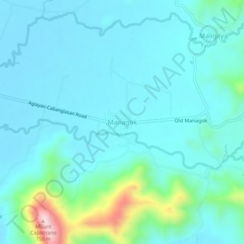 Managok topographic map, elevation, terrain