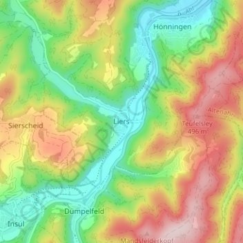 Liers topographic map, elevation, terrain