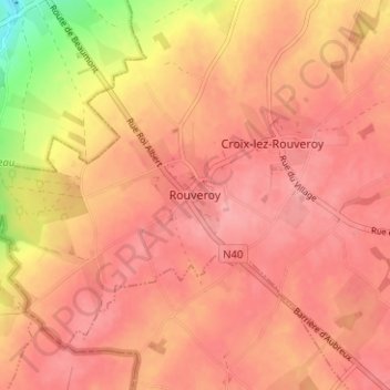 Rouveroy topographic map, elevation, terrain