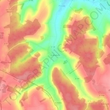 La Bouillant topographic map, elevation, terrain