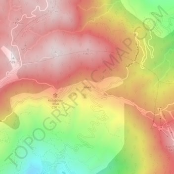 Χάνια topographic map, elevation, terrain
