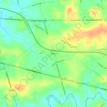 Ronks topographic map, elevation, terrain