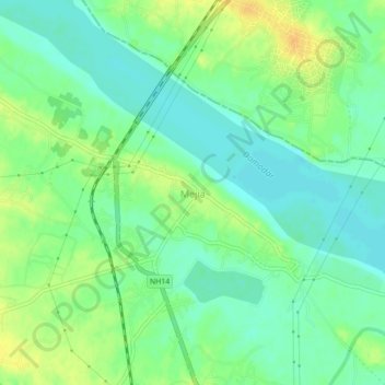 Mejia topographic map, elevation, terrain