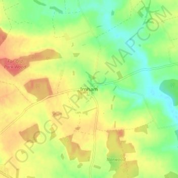 Irnham topographic map, elevation, terrain