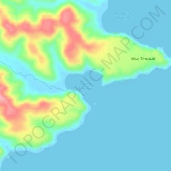 Aleutka Bay topographic map, elevation, terrain