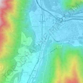 Santa Maria topographic map, elevation, terrain