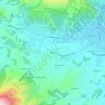 Amiña topographic map, elevation, terrain
