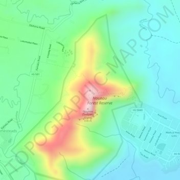 Sleeping Giant topographic map, elevation, terrain