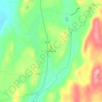 Wurtemburg topographic map, elevation, terrain