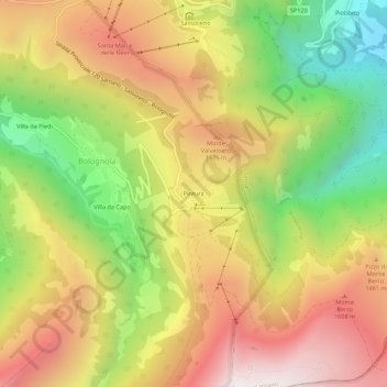 Pintura topographic map, elevation, terrain