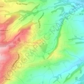 Valdichiana topographic map, elevation, terrain