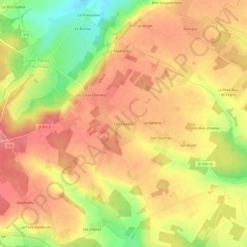 Les Usages topographic map, elevation, terrain