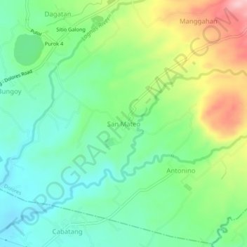 San Mateo topographic map, elevation, terrain