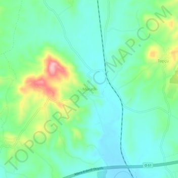 Muratlı topographic map, elevation, terrain