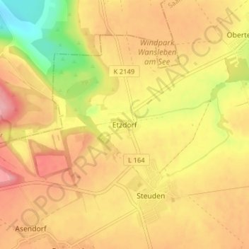 Etzdorf topographic map, elevation, terrain