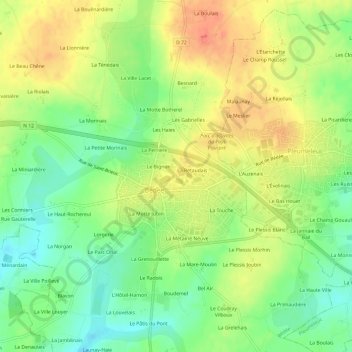 La Bastille topographic map, elevation, terrain