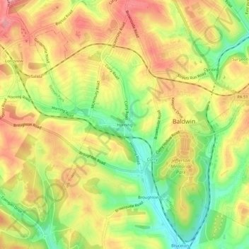 Horning topographic map, elevation, terrain