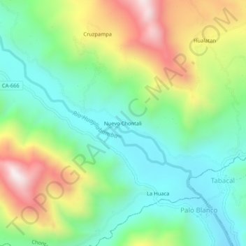 Nuevo Chontali topographic map, elevation, terrain