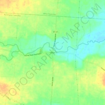Homer topographic map, elevation, terrain