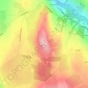 Blackhill topographic map, elevation, terrain