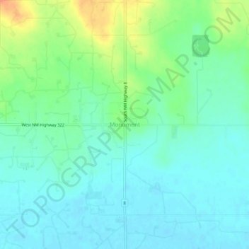 Monument topographic map, elevation, terrain