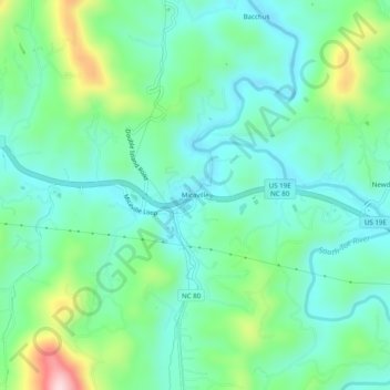 Micaville topographic map, elevation, terrain