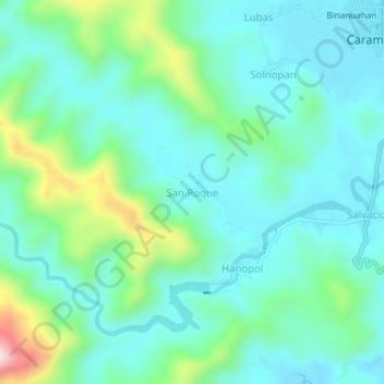 San Roque topographic map, elevation, terrain