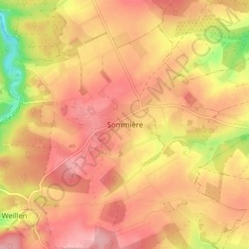 Sommière topographic map, elevation, terrain