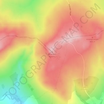 Bowland Knotts topographic map, elevation, terrain