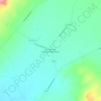 Blue Gap topographic map, elevation, terrain