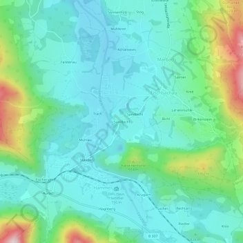 Sandbichl topographic map, elevation, terrain