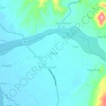 Talisay topographic map, elevation, terrain