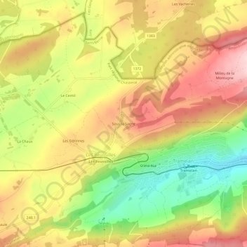 Sous la Sagne topographic map, elevation, terrain
